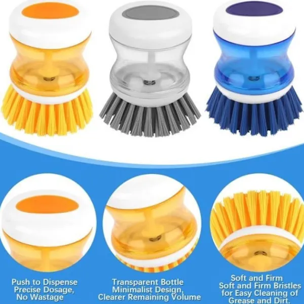 Generic Svampar & Dukar-Diskborste med flytande tvålbehållare, Diskborste med diskmedelsbehållare, Diskborste med behållare