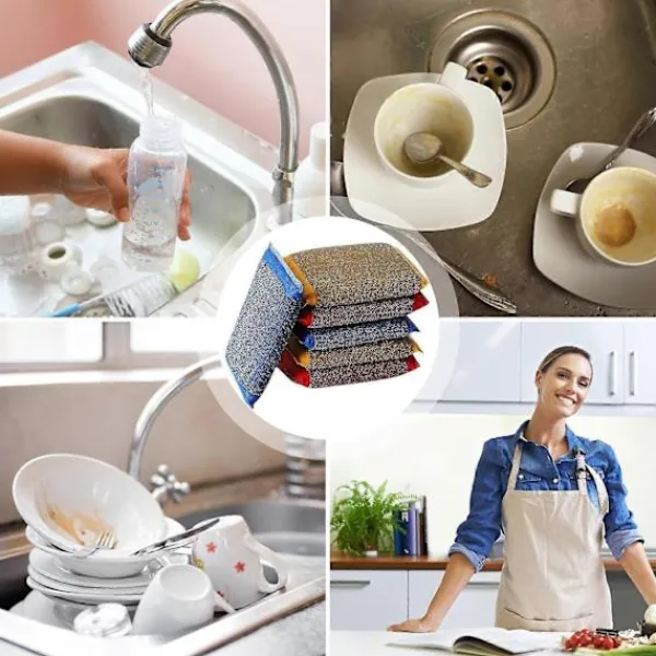 FMYSJ Svampar & Dukar-Diskborstsvamp, 6 Skrubbsvampar för Diskning, Rengöringsdynor Repfria (FMY)