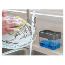 Generic Rengöringsmedel-Diskmedelsbehållare med Svamp / Svamphållare och Tvåldispenser - Diskorganisatör med Svamp