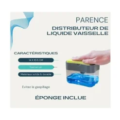 Generic Rengöringsmedel-Diskmedelsbehållare med Svamp / Svamphållare och Tvåldispenser - Diskorganisatör med Svamp