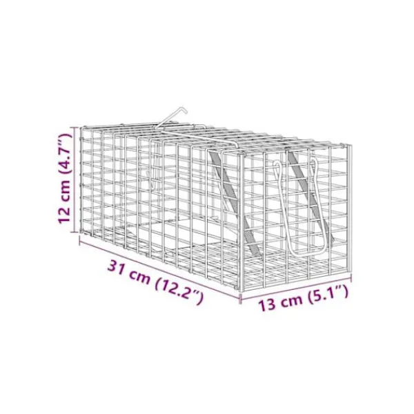 VIDAXL Skadedjur & Insekter-Djurfälla i stål - - 31x13x12 cm - Grön - Vädertålig - Korrosionsbeständig