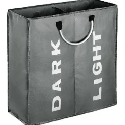 Xuigort Tvättillbehör-Dubbel Stor Tvättkorg med Handtag, 53x23×53cm Hopvikbar Smutstvättkorg för Tvättförvaring