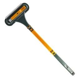 Fönsterrengöring-Dubbelsidig fönsterskrapa Multifunktionellt hushållsrengöringsverktyg med grönt gult handtag