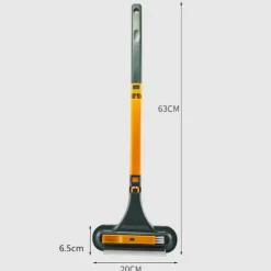 Fönsterrengöring-Dubbelsidig fönsterskrapa Multifunktionellt hushållsrengöringsverktyg med grönt gult handtag