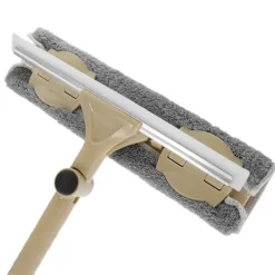 Fönsterrengöring-Dubbelsidig Khakifärgad Fönsterputsare Effektiv Mångsidig Skrapa Borste