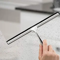 Fönsterrengöring-Duschglastorkare, hushållsrengöring, badrum i rostfritt stål W