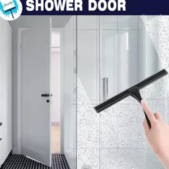 Fönsterrengöring-Duschraka, 10 tum, Ränderfri, Matt Svart, Allround