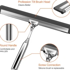 Fönsterrengöring-Duschraka av rostfritt stål, Silikon Duschraka wi,ZQKLA