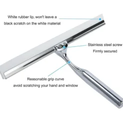 Fönsterrengöring-Duschraka Fönsterraka Rostfritt Stål Hushållsvattenrengöring Squeegee för Badrum Fönster 26 x 16,5cm