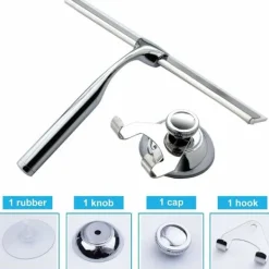 Fönsterrengöring-Duschrakel fönsterrakel hushåll vatten rostfritt stål 24,5 x 17 cm rengöringsskrapa för badrumsfönster