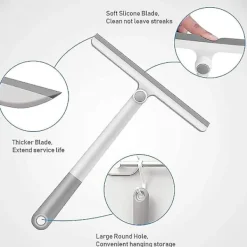 Fönsterrengöring-Duschskrapa, 360 roterbart förlängt handtag Multifunktionell silikonskrapa