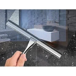 Fönsterrengöring-Duschskrapa badrumsskrapa självhäftande med väggkrok glasskrapa punkteringsfri stål fyrkantig krok och enkel krok