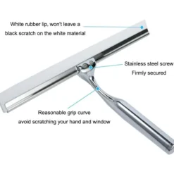 Fönsterrengöring-Duschskrapa, Duschskrapa i rostfritt stål med speciell sugkrok för upphängning på väggen