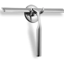 Fönsterrengöring-Duschskrapa, fönsterraka, rostfritt stål duschskärmstorkare med stark sugkrok för spegel, fönster och glasrengöring, 10" krom