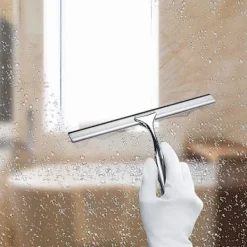 DAO Fönsterrengöring-Duschskrapa, Fönsterskrapa Rostfri Skrapa Dusch 12 Tum Duschskrapa Med Väggupphängning Utan [DB]