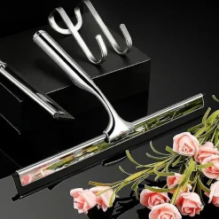 Fönsterrengöring-Duschskrapa, Fönsterskrapa Rostfri Skrapa Dusch 30 cm Duschskrapa Med Väggupphängning Utan [DB]