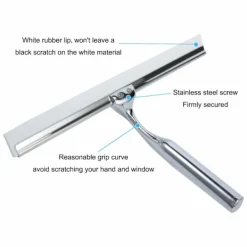 Fönsterrengöring-Duschskrapa Fönsterskrapa Hushållsvatten Rostfritt Stål 24,5 x 17cm Rengöringsskrapa för Badrumsfönster