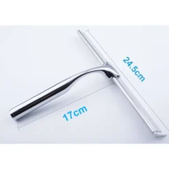 Fönsterrengöring-Duschskrapa Fönsterskrapa Hushållsvatten Rostfritt Stål 24,5 x 17cm Rengöringsskrapa för Badrumsfönster