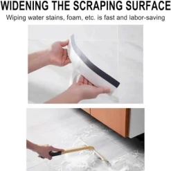 Fönsterrengöring-Duschskrapa för glasdörr, kakel & spegel - Rengöringsverktyg med gummiskrapa utan ränder, kompatibel med badrumsfönster[D] One Size