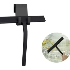 Fönsterrengöring-Duschskrapa i rostfritt stål - Praktisk duschskrapa för dusch eller fönster - Badrumsskrapa med sugkopp för väggmontering - Hållbar