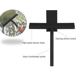 Fönsterrengöring-Duschskrapa i rostfritt stål - Praktisk duschskrapa för dusch eller fönster - Badrumsskrapa med sugkopp för väggmontering - Hållbar