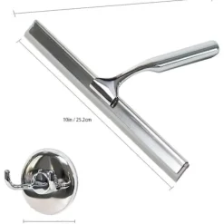 GIFT OF G Fönsterrengöring-Duschskrapa i rostfritt stål med stark sugkrok för badrum, kök, spegel, bil, fönster och glasrengöring, 10