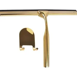 Fönsterrengöring-Duschskrapa i rostfritt stål med halkfritt handtag för rengöring av badrum, bilfönster - Guld