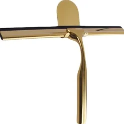 Fönsterrengöring-Duschskrapa i rostfritt stål med halkfritt handtag för badrum, rengöring av bilrutor - Guld