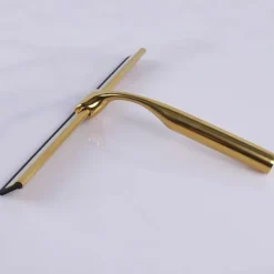 Fönsterrengöring-Duschskrapa i rostfritt stål med halkfritt handtag för badrum, rengöring av bilrutor - Guld