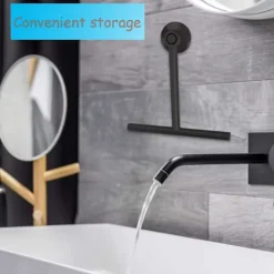 Fönsterrengöring-Duschskrapa med sugkoppshållare - Svart - Fönsterskrapa