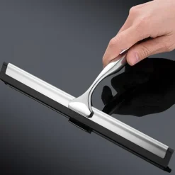 Fönsterrengöring-Duschskrapa med väggkrok, självhäftande badrumsskrapa, droppfri