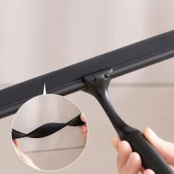 Fönsterrengöring-Duschskrapa, rostfritt stål duschskrapa med stark sugkrok för badrum, spegel, bil, fönster och glasrengöring, 10