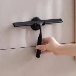 Fönsterrengöring-Duschskrapa, rostfritt stål duschskrapa med stark sugkrok för badrum, spegel, bil, fönster och glasrengöring, 10