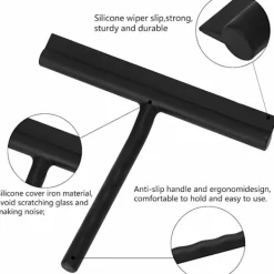 Fönsterrengöring-Duschskrapa Silikon duschskrapa Duschskrapa med krok för rengöring av dusch, badrum, kök, glas, kakel, speglar, fönster, bilar