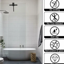 Fönsterrengöring-Duschskrapa Silikon duschskrapa Duschskrapa med krok för rengöring av dusch, badrum, kök, glas, kakel, speglar, fönster, bilar