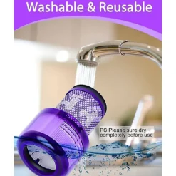 YIXI Dammsugare & Tillbehör-Dyson V12 3-pack filter - Hepa-filter för dammsugare, kompatibel med Dyson V12 Slim Absolute Detect, tvättbart tillbehör