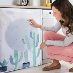 Tvättillbehör-/EA/ Garlandmönstrade tvättmaskinsöverdrag, vattentätt tvättmaskinsskydd C