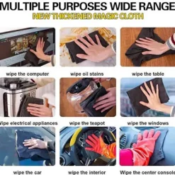 Svampar & Dukar-/EA/10 st tjocka magiska rengöringsdukar, mikrofiber utan spår absorberande omedelbar polering återanvändbar rengöringsduk