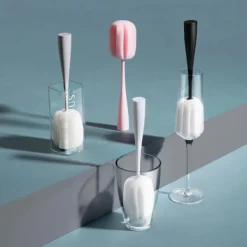 Svampar & Dukar-/EA/(Svart) Rengöringsborste för svampglas kan vara en vertikal borste med långt skaft