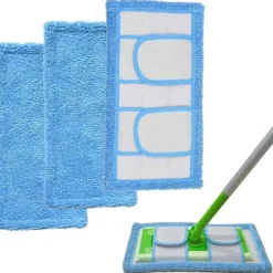 EURL Städmoppar-(ee) 3-pack, blå Swiffer-kompatibla, återanvändbara ersättningsdukar