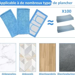 EURL Städmoppar-(ee) 3-pack, blå Swiffer-kompatibla, återanvändbara ersättningsdukar