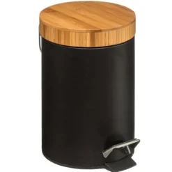 B2X Soptunnor-Elegant Metall Pedalhink med Bambulock, 3L