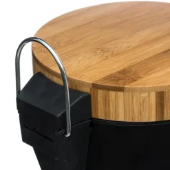 B2X Soptunnor-Elegant Metall Pedalhink med Bambulock, 3L