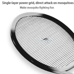 Skadedjur & Insekter-Elektrisk flugsmälla Kompatibel Hem 1 Lager Mesh Myggdödare Racket-c Svart