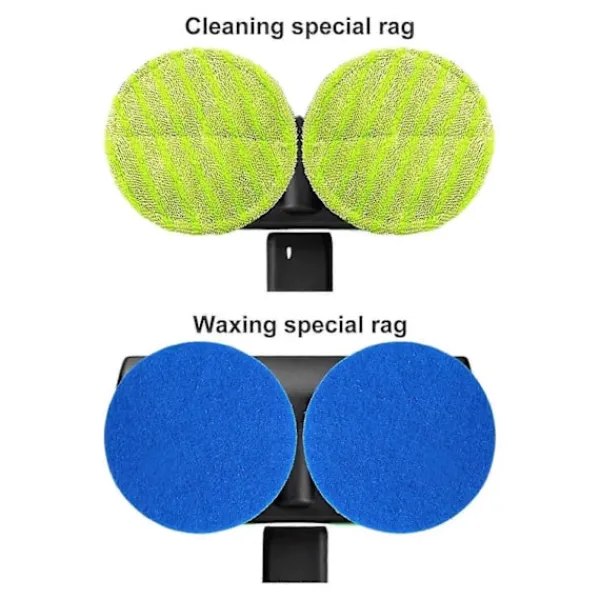 Städmaskiner-Elektrisk golvrengörare med roterande mopp, skrubber, polermaskin, golvrengöringsverktyg två blå