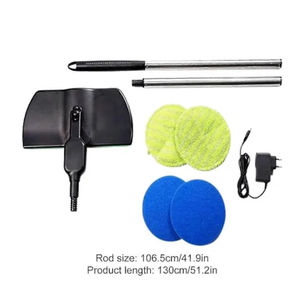 Städmaskiner-Elektrisk golvrengörare med roterande mopp, skrubber, polermaskin, golvrengöringsverktyg två blå