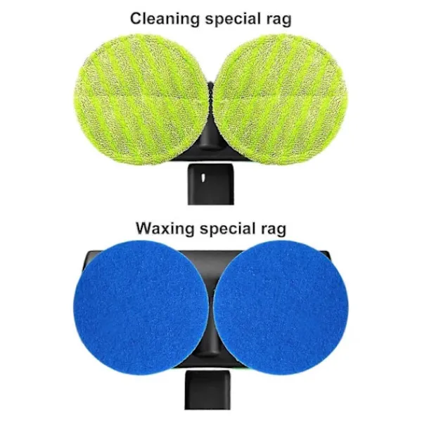 Städmaskiner-Elektrisk golvrengörare med roterande mopp, skrubber, polermaskin, golvrengöringsverktyg två blå