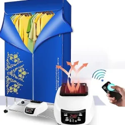 Torktumlare-Elektrisk klädtork med fjärrkontroll, bärbar, ljudlös, varmluftstork, klädtorkningsställ