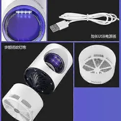 Skadedjur & Insekter-Elektrisk myggfångare för inomhusbruk, myggdödarlampa med USB-strömförsörjning och adapter, myggdödare, myggfälla, myggzapper, knottfälla, insekt