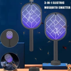 Skadedjur & Insekter-Elektrisk myggracket, flugsmälla racket Uppladdningsbar insektsdödare racket Myggfälla ljus Uppladdningsbart myggfällelampa